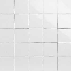 Glossy white glazed tiles