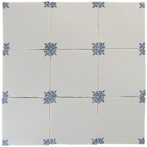 corner decoration blue white glazed tiles