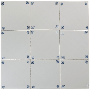 spider corner blue white glazed tiles